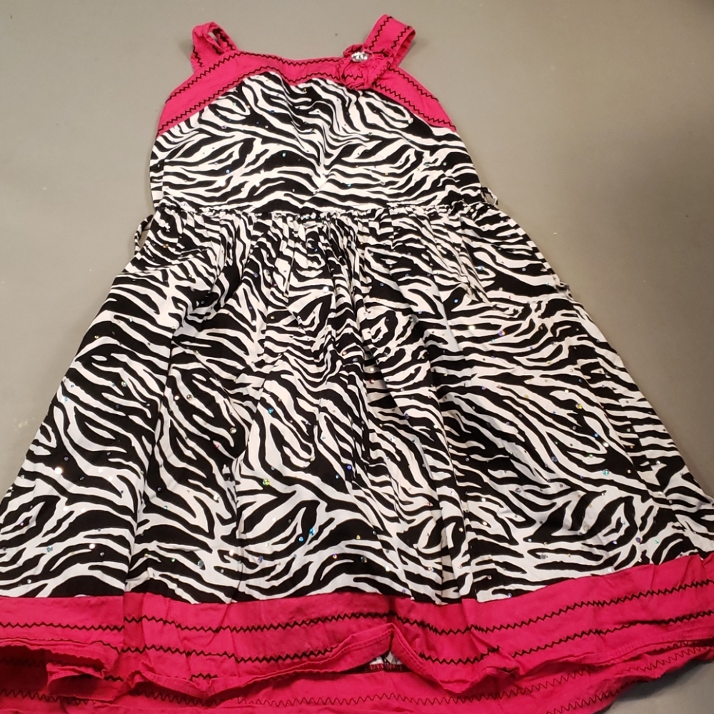 Girl's Emily West, zebra print dress, 10